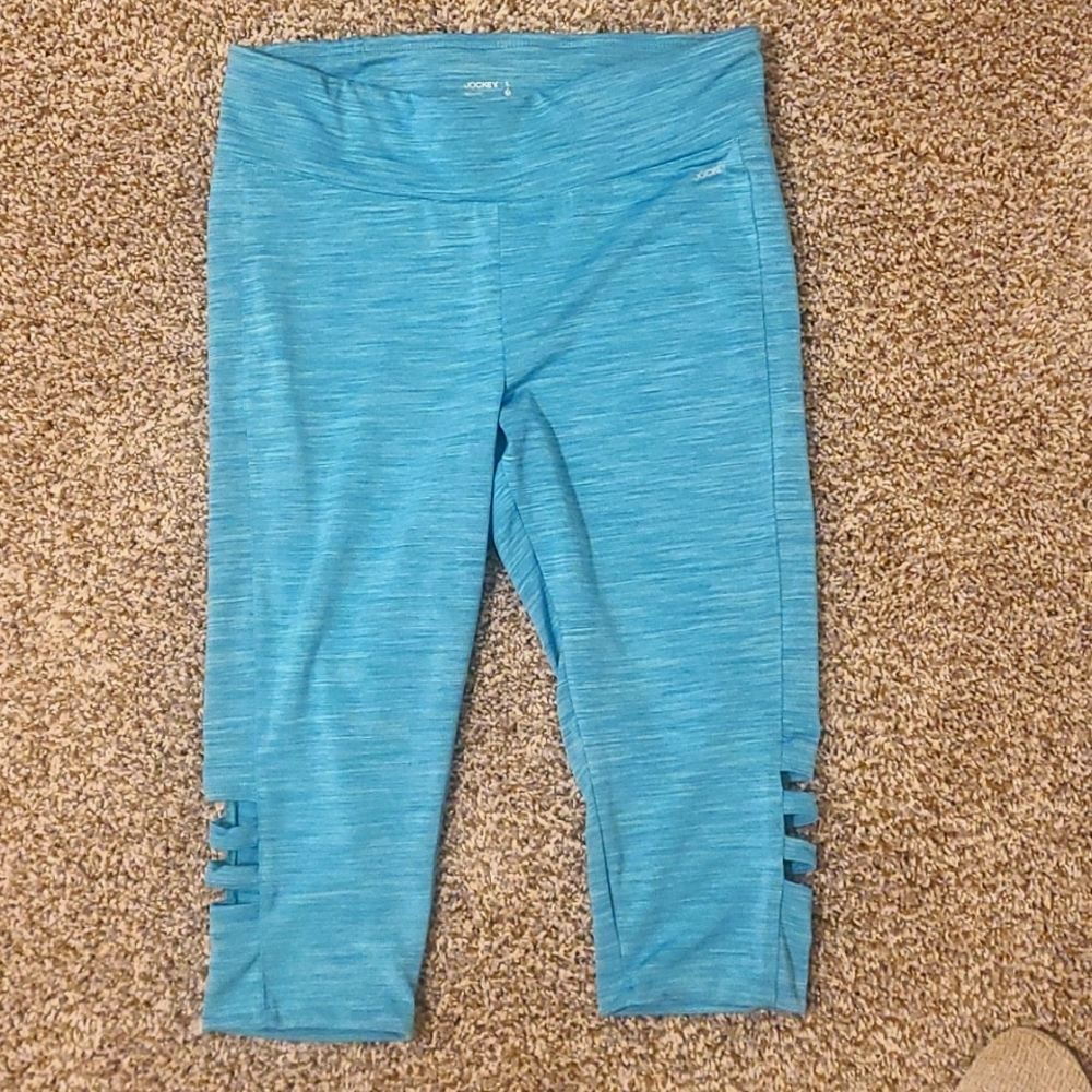 Jockey Cropped Workout Capri Legging Size Large